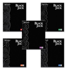 Тетрадь А5, 96 л., BRAUBERG, скоба, клетка, выборочный лак, БЛЭК ДЖЭК, 401848