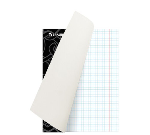 Тетрадь А5, 96 л., BRAUBERG, скоба, клетка, выборочный лак, БЛЭК ДЖЭК, 401848