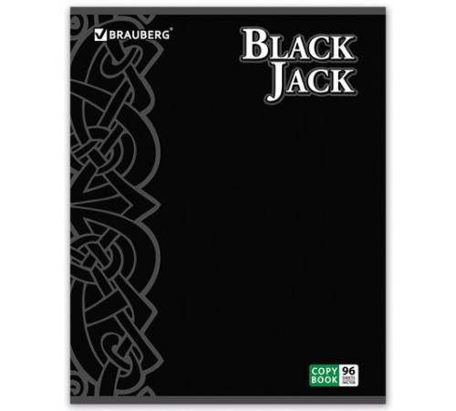 Тетрадь А5, 96 л., BRAUBERG, скоба, клетка, выборочный лак, БЛЭК ДЖЭК, 401848