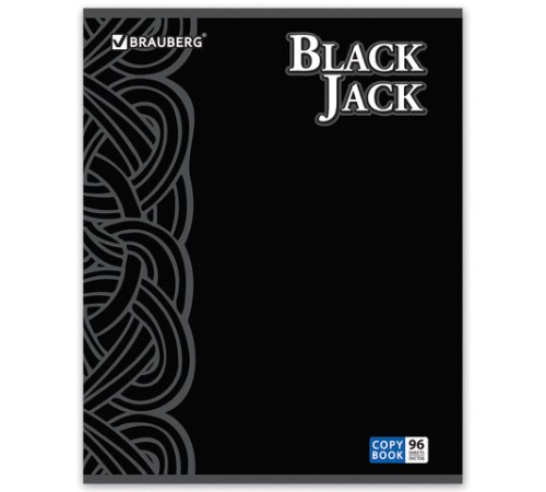 Тетрадь А5, 96 л., BRAUBERG, скоба, клетка, выборочный лак, БЛЭК ДЖЭК, 401848