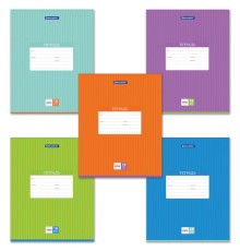 Тетрадь 18 л. BRAUBERG, клетка, обложка картон, ПОЛОСКИ ОДНОТОННЫЕ, 401856