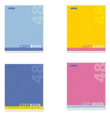 Тетрадь А5, 48 л., BRAUBERG, скоба, клетка, обложка картон, ОДИН ЦВЕТ, 401867