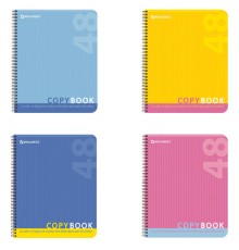 Тетрадь А5, 48 л., BRAUBERG, гребень, клетка, обложка картон, ОДНОТОННАЯ, 401871