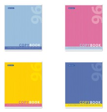 Тетрадь А5, 96 л., BRAUBERG, скоба, клетка, обложка картон, ОДИН ЦВЕТ, 401875