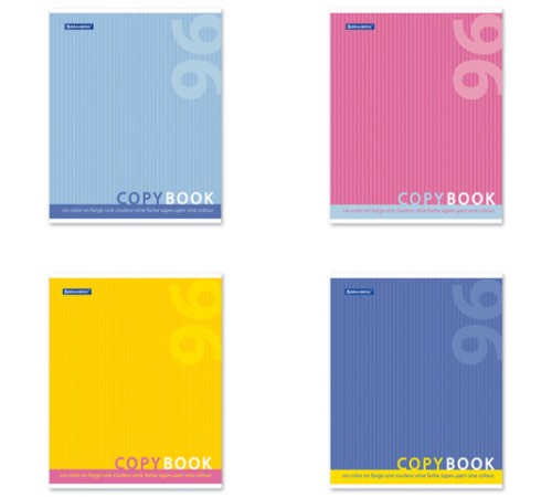 Тетрадь А5, 96 л., BRAUBERG, скоба, клетка, обложка картон, ОДИН ЦВЕТ, 401875