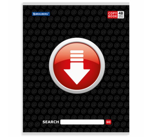 Тетрадь А5, 48 л., BRAUBERG, скоба, линия, обложка картон, В СЕТИ, 401898