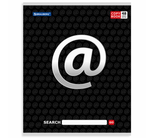 Тетрадь А5, 48 л., BRAUBERG, скоба, линия, обложка картон, В СЕТИ, 401898