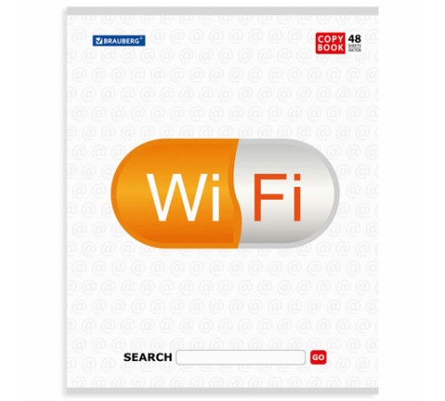 Тетрадь А5, 48 л., BRAUBERG, скоба, линия, обложка картон, В СЕТИ, 401898