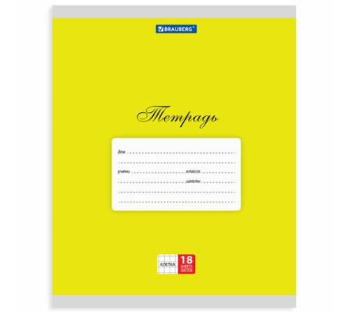 Тетрадь 18 л. BRAUBERG КЛАССИКА, клетка, обложка картон, АССОРТИ (5 видов), 401991