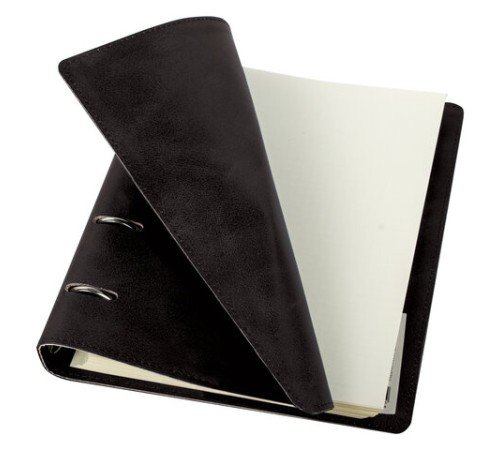 Тетрадь на кольцах А5 (180х220 мм), 120 листов, под кожу, клетка, BRAUBERG 