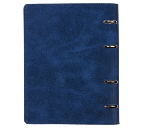 Тетрадь на кольцах А5 (180х220 мм), 120 листов, под кожу, клетка, BRAUBERG 