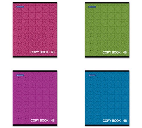 Тетрадь А5, 48 л., BRAUBERG, скоба, клетка, обложка картон, МОНОХРОМ 2, 402043