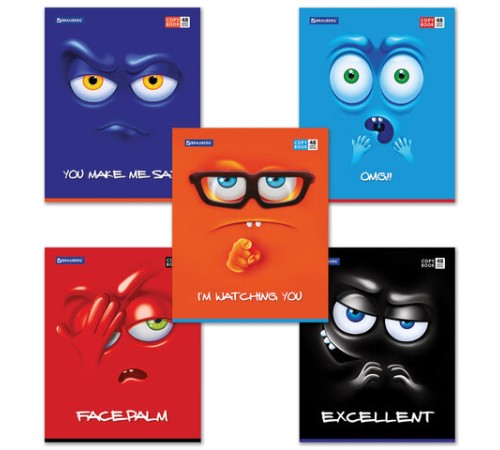 Тетрадь А5, 48 л., BRAUBERG, скоба, клетка, обложка картон, МОРДАШКА, 402045