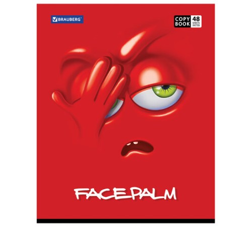 Тетрадь А5, 48 л., BRAUBERG, скоба, клетка, обложка картон, МОРДАШКА, 402045