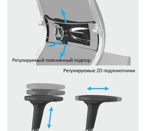 Кресло МЕТТА "ErgoLife" 10 B1-162D, пластик, синхромеханизм, 2D-подлокотники, ткань, бежевое