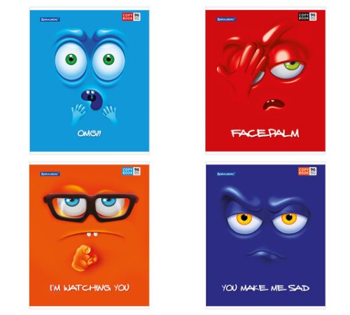 Тетрадь А5, 96 л., BRAUBERG, скоба, клетка, обложка картон, МОРДАШКА, 402054