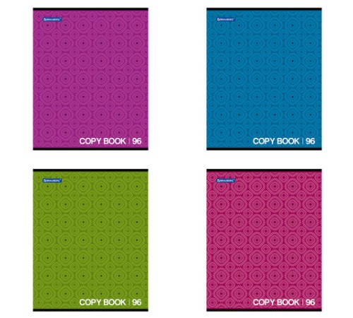 Тетрадь А5, 96 л., BRAUBERG, скоба, клетка, обложка картон, МОНОХРОМ 2, 402055