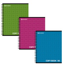 Тетрадь А5, 96 л., BRAUBERG, гребень, клетка, обложка картон, МОНОХРОМ 2, 402056