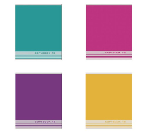 Тетрадь А5, 48 л., STAFF, скоба, клетка, офсет №2 ЭКОНОМ, обложка картон, ОДНОТОННАЯ, 402322