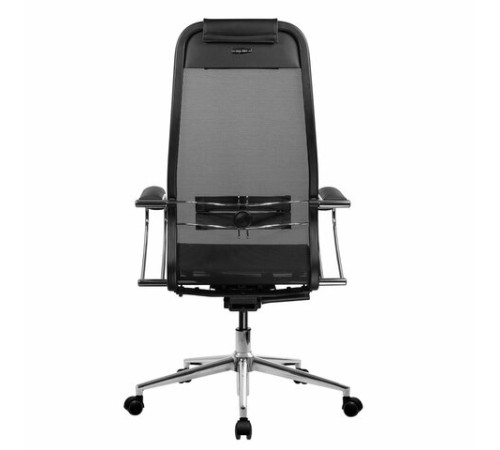 Кресло МЕТТА "ErgoLife" 10 B1-104K, хром, синхромеханизм, прочная сетка, черное