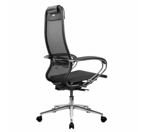 Кресло МЕТТА "ErgoLife" 10 B1-104K, хром, синхромеханизм, прочная сетка, черное