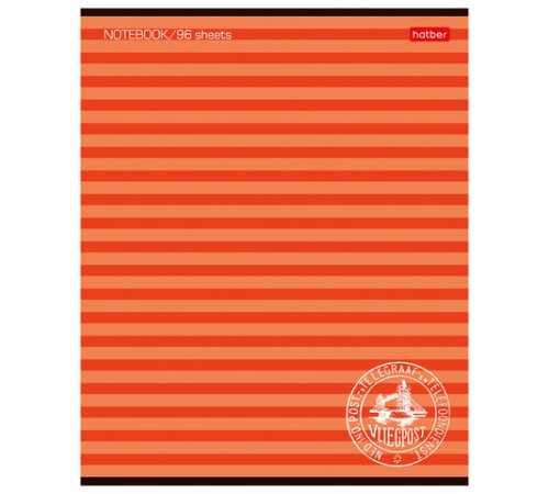 Тетрадь А5, 96 л., HATBER, скоба, линия, обложка картон, 