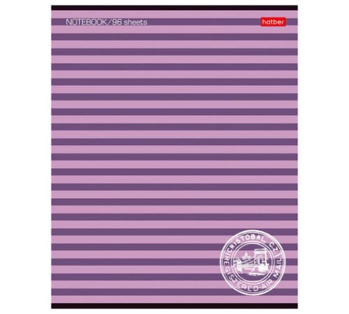 Тетрадь А5, 96 л., HATBER, скоба, линия, обложка картон, 