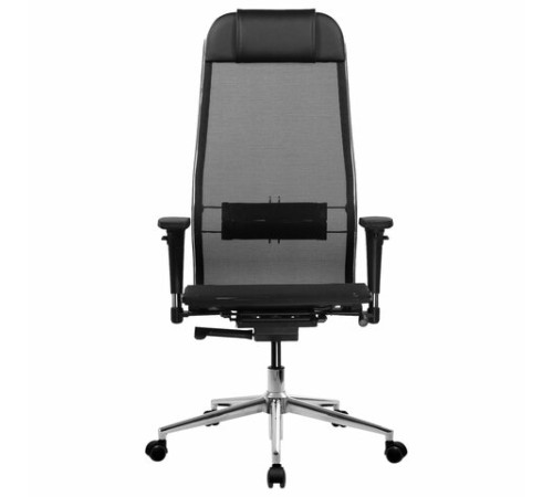 Кресло МЕТТА "ErgoLife" 10 B1-104D, хром, синхромеханизм, 2D-подлокотники, прочная сетка, черное