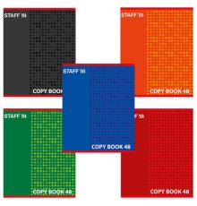 Тетрадь А5, 48 л., STAFF, скоба, клетка, офсет №2 ЭКОНОМ, обложка картон, 