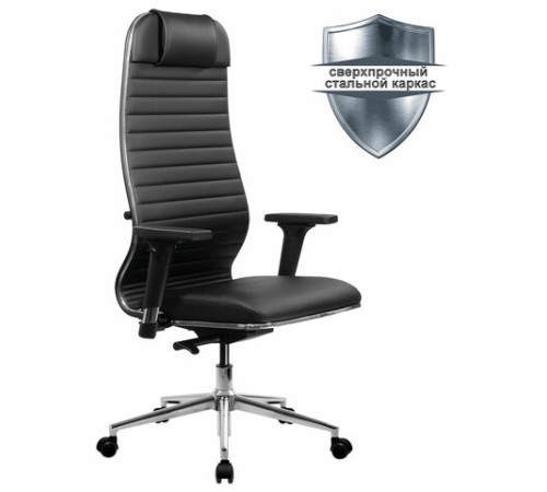 Кресло МЕТТА "ErgoLife" 10 B1-117D, хром, синхромеханизм, 2D-подлокотники, экокожа, черное Кресло МЕТТА "ErgoLife" 10 B1-117D, хром, синхромеханизм, 2D-подлокотники, экокожа, черное