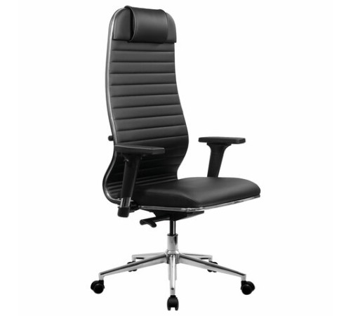 Кресло МЕТТА "ErgoLife" 10 B1-117D, хром, синхромеханизм, 2D-подлокотники, экокожа, черное Кресло МЕТТА "ErgoLife" 10 B1-117D, хром, синхромеханизм, 2D-подлокотники, экокожа, черное