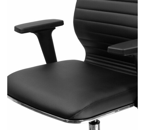 Кресло МЕТТА "ErgoLife" 10 B1-117D, хром, синхромеханизм, 2D-подлокотники, экокожа, черное Кресло МЕТТА "ErgoLife" 10 B1-117D, хром, синхромеханизм, 2D-подлокотники, экокожа, черное
