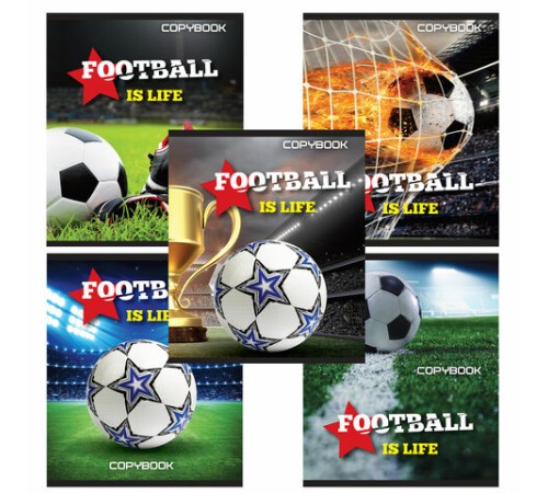 Тетрадь А5, 48 л., BRAUBERG скоба, клетка, выборочный лак, МИРОВОЙ ФУТБОЛ, 402815