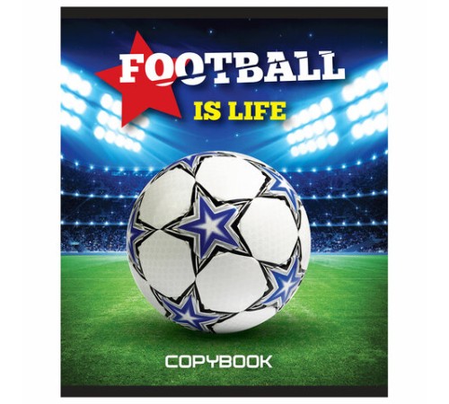 Тетрадь А5, 48 л., BRAUBERG скоба, клетка, выборочный лак, МИРОВОЙ ФУТБОЛ, 402815