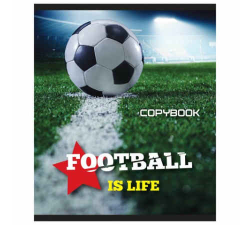 Тетрадь А5, 48 л., BRAUBERG скоба, клетка, выборочный лак, МИРОВОЙ ФУТБОЛ, 402815