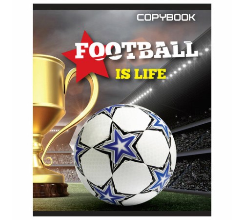 Тетрадь А5, 48 л., BRAUBERG скоба, клетка, выборочный лак, МИРОВОЙ ФУТБОЛ, 402815