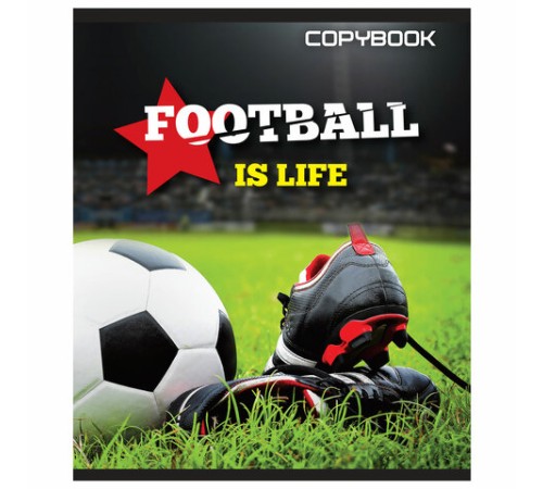 Тетрадь А5, 48 л., BRAUBERG скоба, клетка, выборочный лак, МИРОВОЙ ФУТБОЛ, 402815