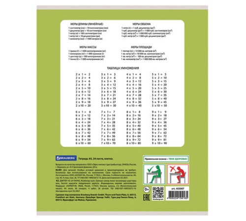 Тетрадь 24 л. BRAUBERG, клетка, обложка картон, MY BEST FRIEND, 403007