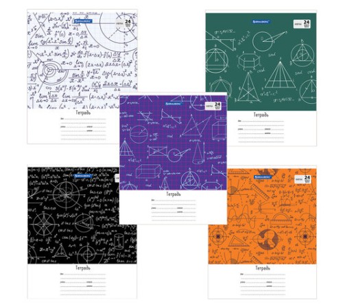Тетрадь 24 л. BRAUBERG, клетка, обложка картон, ЧЕРТЕЖИ И ФОРМУЛЫ, 403008