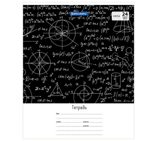 Тетрадь 24 л. BRAUBERG, клетка, обложка картон, ЧЕРТЕЖИ И ФОРМУЛЫ, 403008