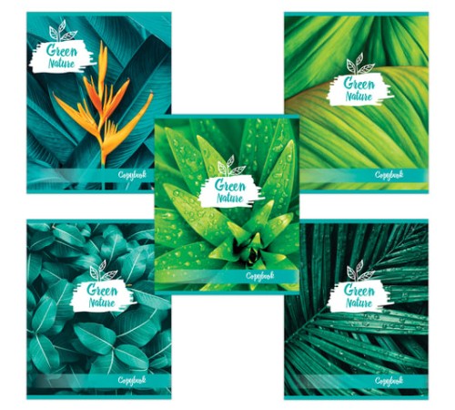 Тетрадь А5, 48 л., BRAUBERG скоба, клетка, обложка картон, GREEN NATURE, 403033