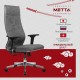 Кресло офисное МЕТТА "L1m 42/2D", хром, 2D-подлокотники, сиденье и спинка мягкие, велюр, темно-серое