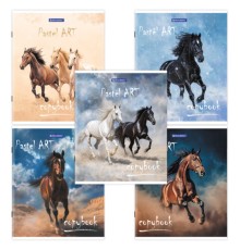 Тетрадь А5, 48 л., BRAUBERG скоба, клетка, металлизированный картон, СВОБОДА, 403041