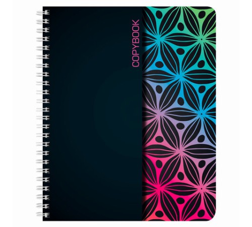 Тетрадь А5, 48 л., BRAUBERG, гребень, клетка, обложка картон, АБСТРАКЦИЯ, 403053