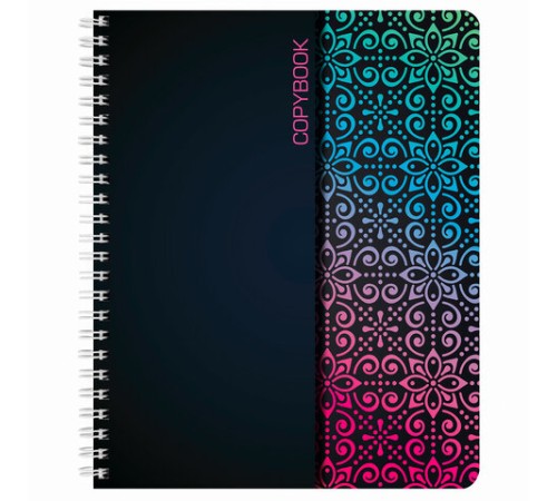 Тетрадь А5, 48 л., BRAUBERG, гребень, клетка, обложка картон, АБСТРАКЦИЯ, 403053