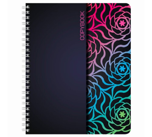 Тетрадь А5, 48 л., BRAUBERG, гребень, клетка, обложка картон, АБСТРАКЦИЯ, 403053