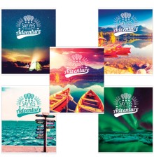 Тетрадь А5, 96 л., BRAUBERG, скоба, клетка, обложка картон, ПРИКЛЮЧЕНИЯ, 403065