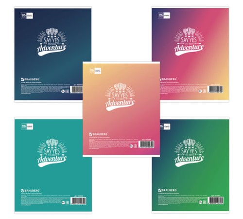 Тетрадь А5, 96 л., BRAUBERG, скоба, клетка, обложка картон, ПРИКЛЮЧЕНИЯ, 403065