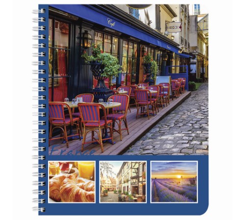 Тетрадь А5, 96 л., BRAUBERG, гребень, клетка, обложка картон, СТРАНЫ, 403068