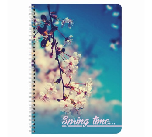 Тетрадь А4, 96 л., BRAUBERG, гребень, клетка, обложка картон, 4 СЕЗОНА, 403071